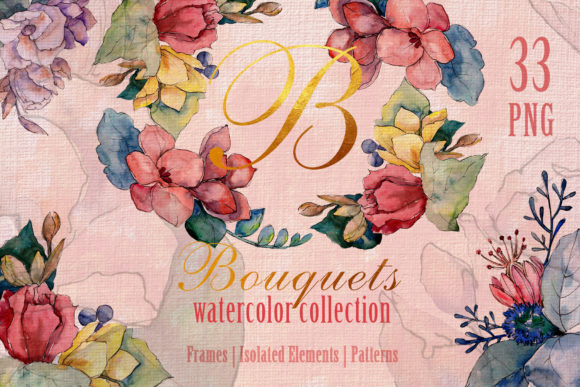 Bouquet Gifts of Nature Watercolor: Hand-Painted Botanical Art for Creative Projects