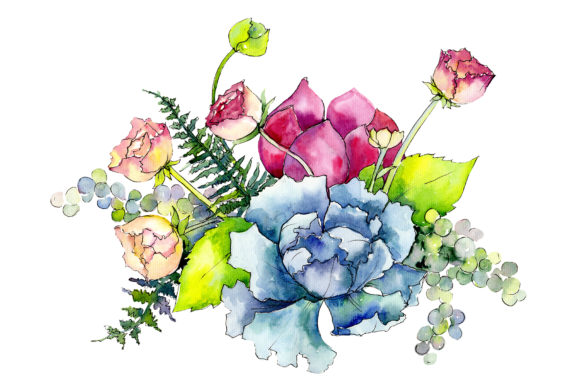 Bouquet Summer Miracle Watercolor for Creative Projects