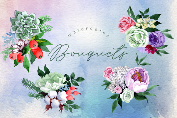 Bouquets Blue Watercolor: A Practical Look at the 48-File Design Collection