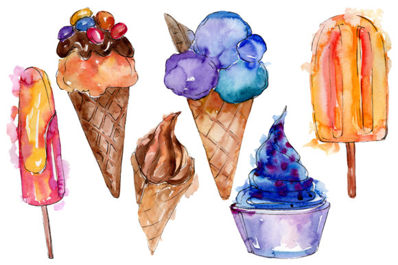 Ice Cream Berry Watercolor: The Creative Power of Hand-Painted Aquarelle Elements