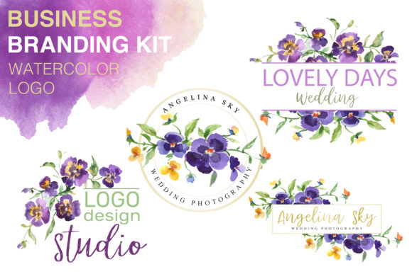 LOGO with Violas Watercolor: Elevate Your Design Work