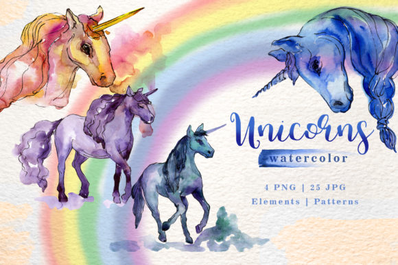 Unlock Your Creative Vision with Unicorn Watercolor Clipart: A 29-File Masterpiece for Every Project