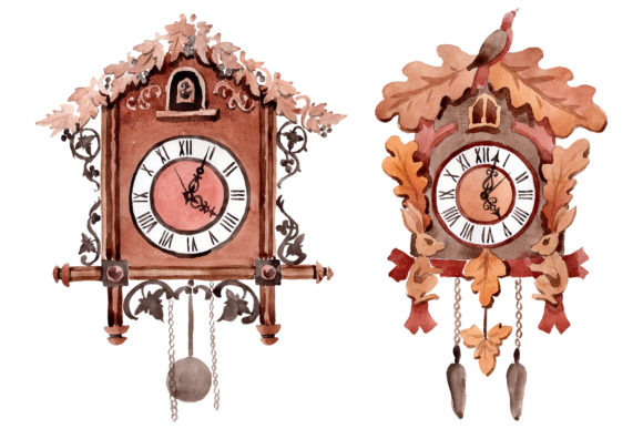 Vintage Wall Clock Watercolor for Creative Projects