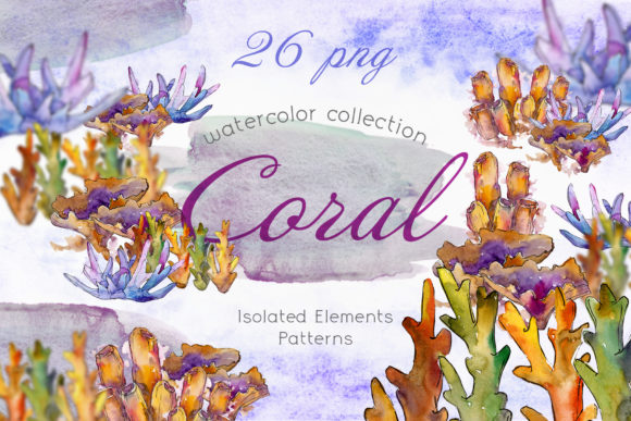 Watercolor Sea Corals: A Versatile Creative Tool